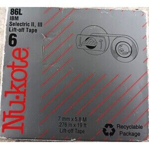 Nukote 86TL Universal Tackless Dry Lift Off Tape Correcting IBM